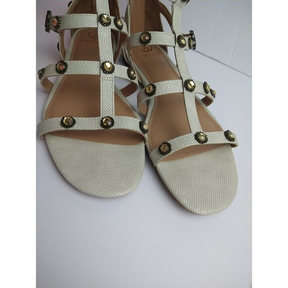 NWT Sam & Libby Rhonda Gladiator Sandal Soft Silver Size 9 Adjustable Strap - Picture 8 of 13